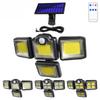 Solar Wall Light Human Body Induction Four-head Split Garden Light Outdoor Waterproof Garage Light Aisle Path Light