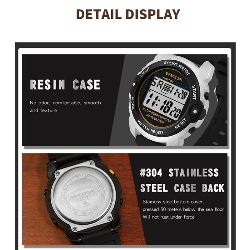 SANDA Новые студенческие спортивные электронные часы, мужские молодежные многофункциональные уличные часы, часы для мальчиков