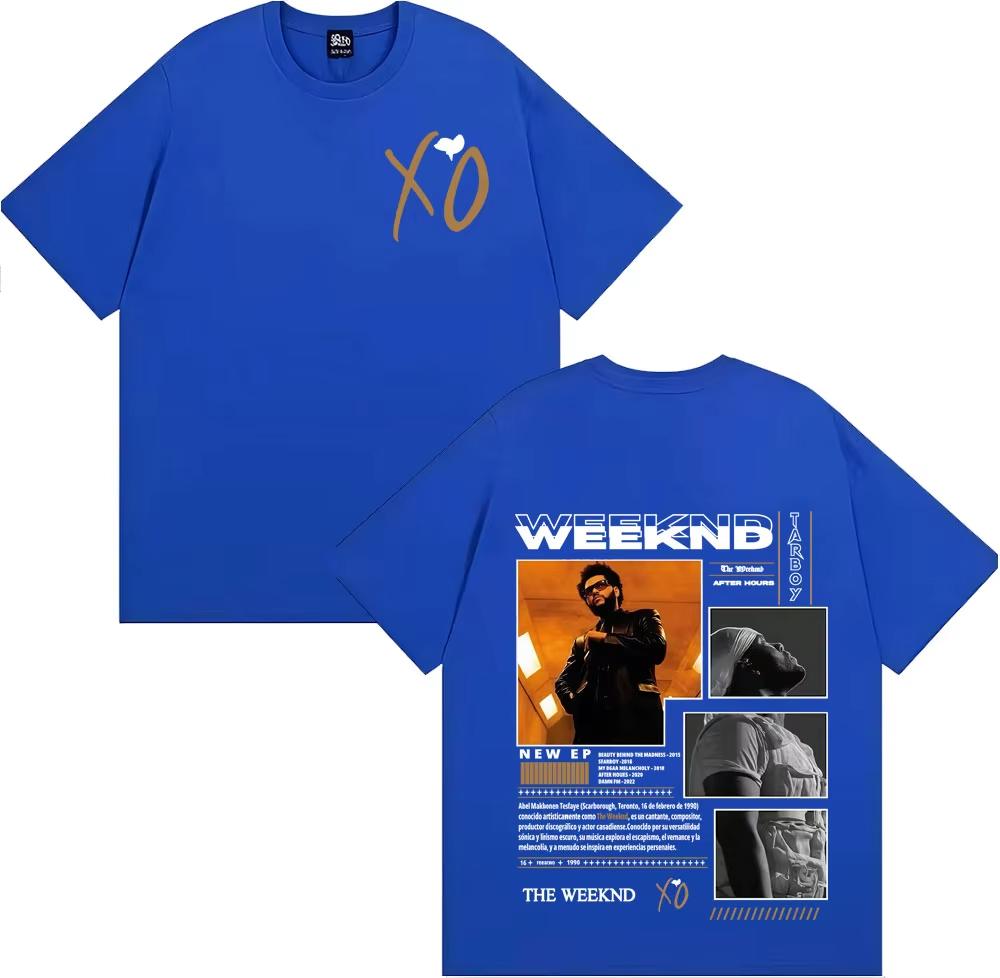 The Weeknd 100cotton Unisexs shirt oversized After Hours album graphics summer Womens Y2k Hip Hop Oneck rock Streetwear Tshirt