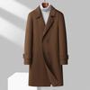 Autumn and Winter Men's Woolen Coat with Cotton Thickened Trench Coat Double-breasted Long Youth Fashion Woolen Coat
