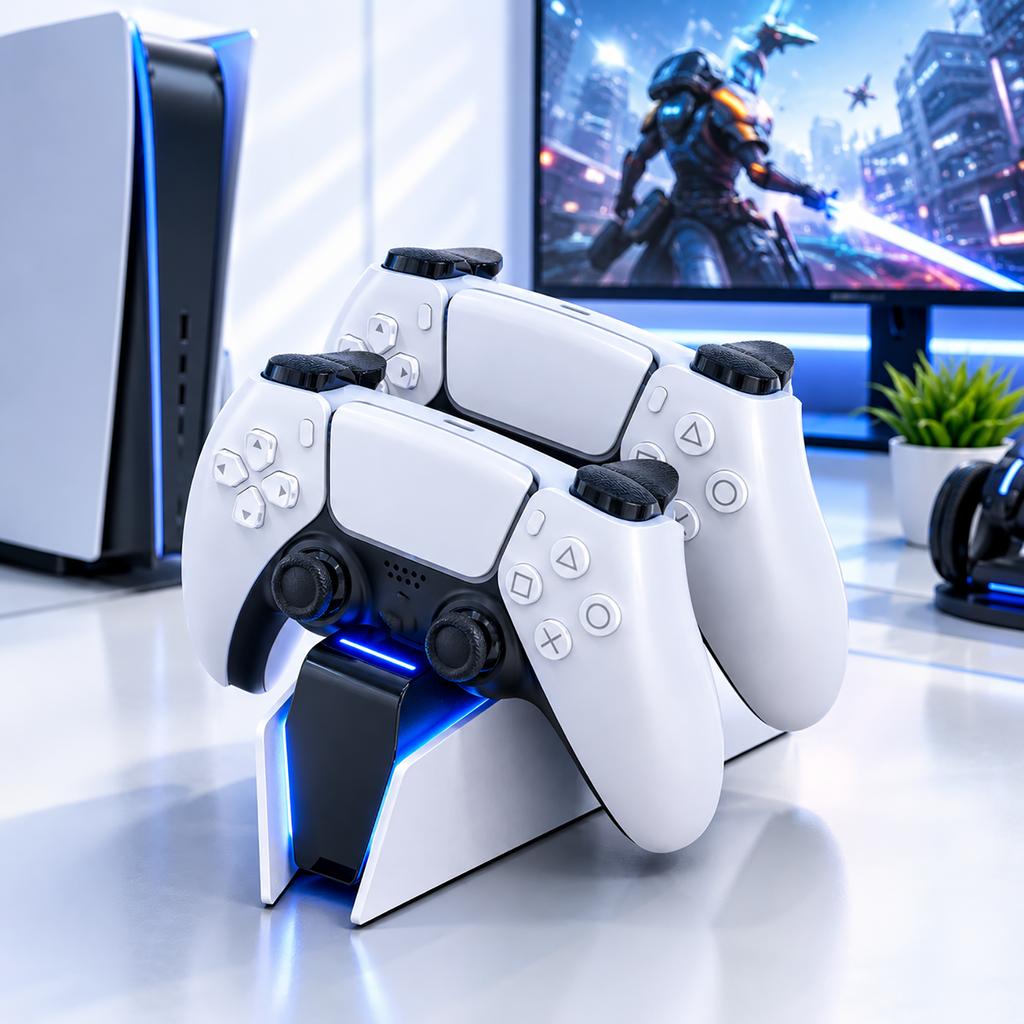 RGB-контроллер Зарядная станция для PS5 Двойное быстрое зарядное устройство RGB-индикатор Зарядная подставка Док-станция Игровые компоненты