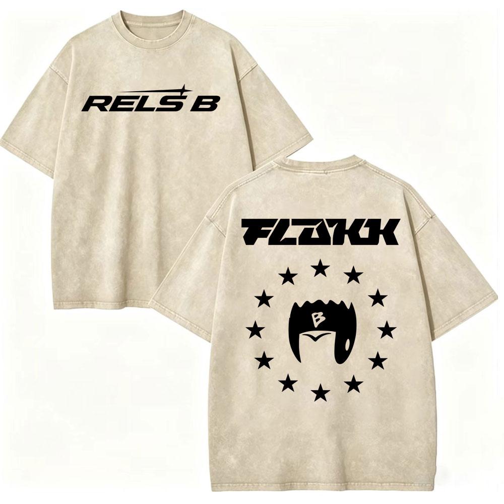 Vintage Washed Rapper Rels B Graphic T Shirts High Street Fashion Trend Short Sleeve Tshirt Unisex Casual Loose Cottontshirts