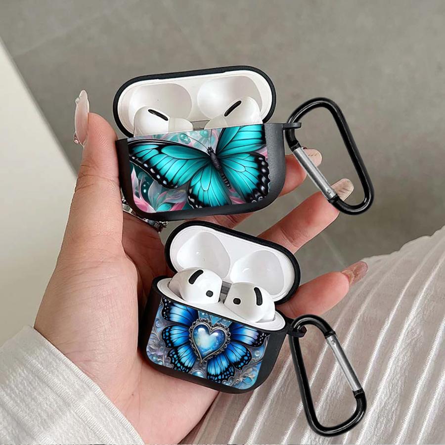Blue Butterfly Earphone Cases Cover Case For Airpods 4 3 Pro 2 Pro3 Pro2 1