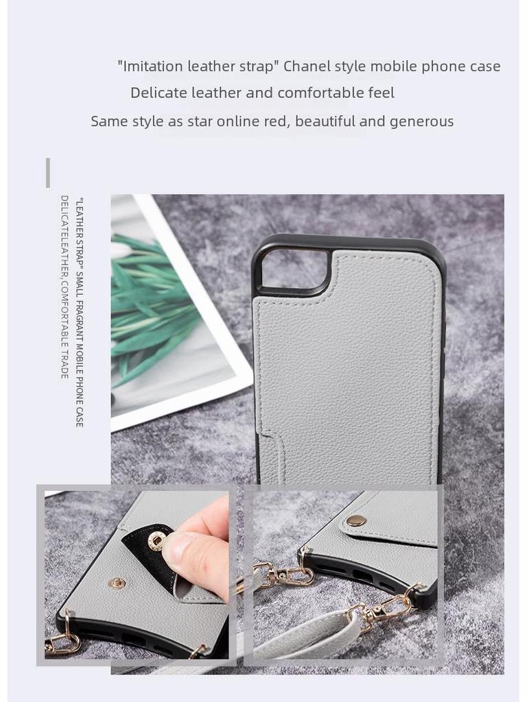 Чехол-чехол Crossbody Lanyard Leather Case для Apple 16 Pro Max — дизайн «рыбий хвост», защита от падений