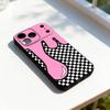 Шахматная доска в клетку Для iPhone 17,16,15,14,13,12,11,Pro,Max,Plus,E,SE4,Air,Mini Черный Мягкий Чехол для Телефона