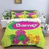 Barney Friends Cute Cartoon Bedding Set Dinosaur Pattern Duvet Cover Pillow Case Boys Bedroom Double King Size Comforter Gift