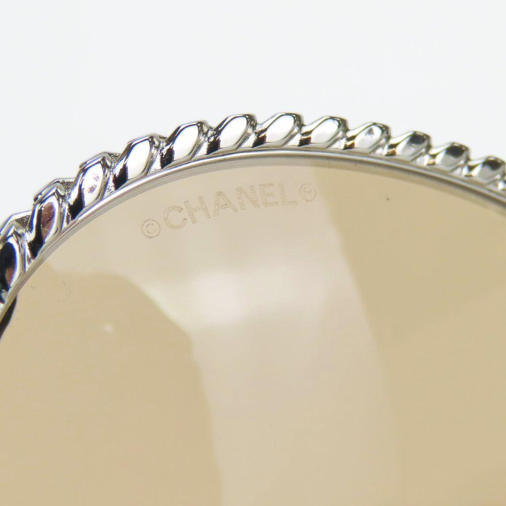 Used CHANEL sunglasses 4242 Pantoshape metal Brown Silver Chain