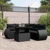 VidaXL Garden Lounge Set 6 Pcs with Cushions Black Braided Resin 3268525
