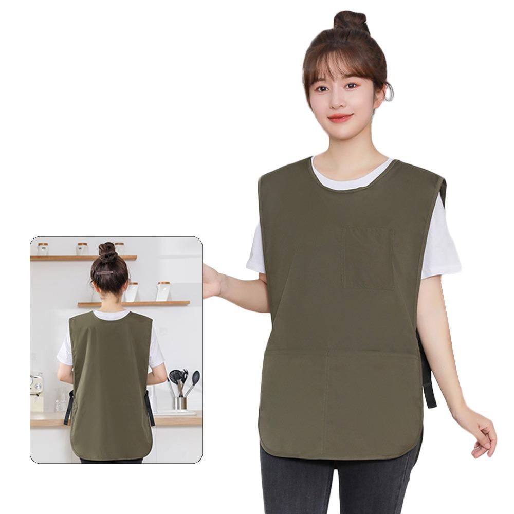 Waterproof Stain-Resistant Apron Nylon Vest Style Breathable Sleeved Apron Multipurpose Clothing Accessories