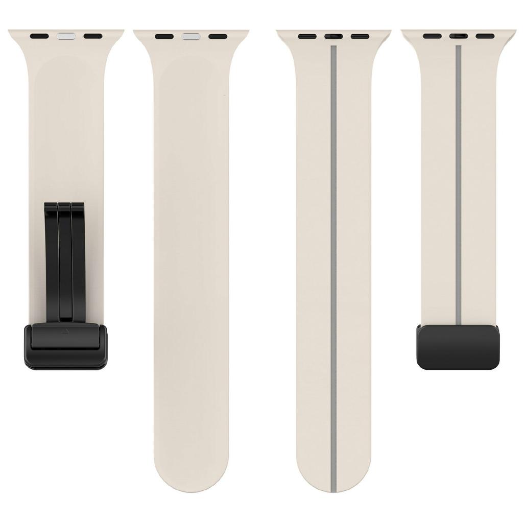 KALEBOL Magnetic Silicone Strap for Apple Watch Series 10 Ultra 9 8 7 SE 6 5 4 3 2 1 46mm 49mm 45mm 44mm 42mm Stripe Watch Band