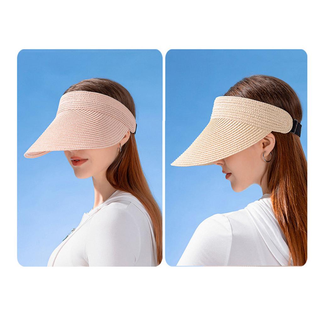 Women Sun Hat Raffia Sunshades Straw Hat Breathable Empty Top Sports Hat for Straw Hat Breathable for Casual Sport