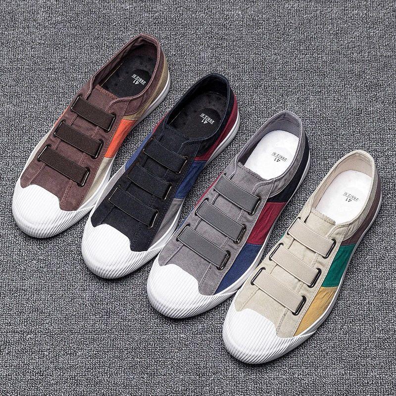 Модные мужские парусиновые кроссовки, дышащие повседневные туфли с пряжкой, весенние мужские дизайнерские туфли-лоферы 998