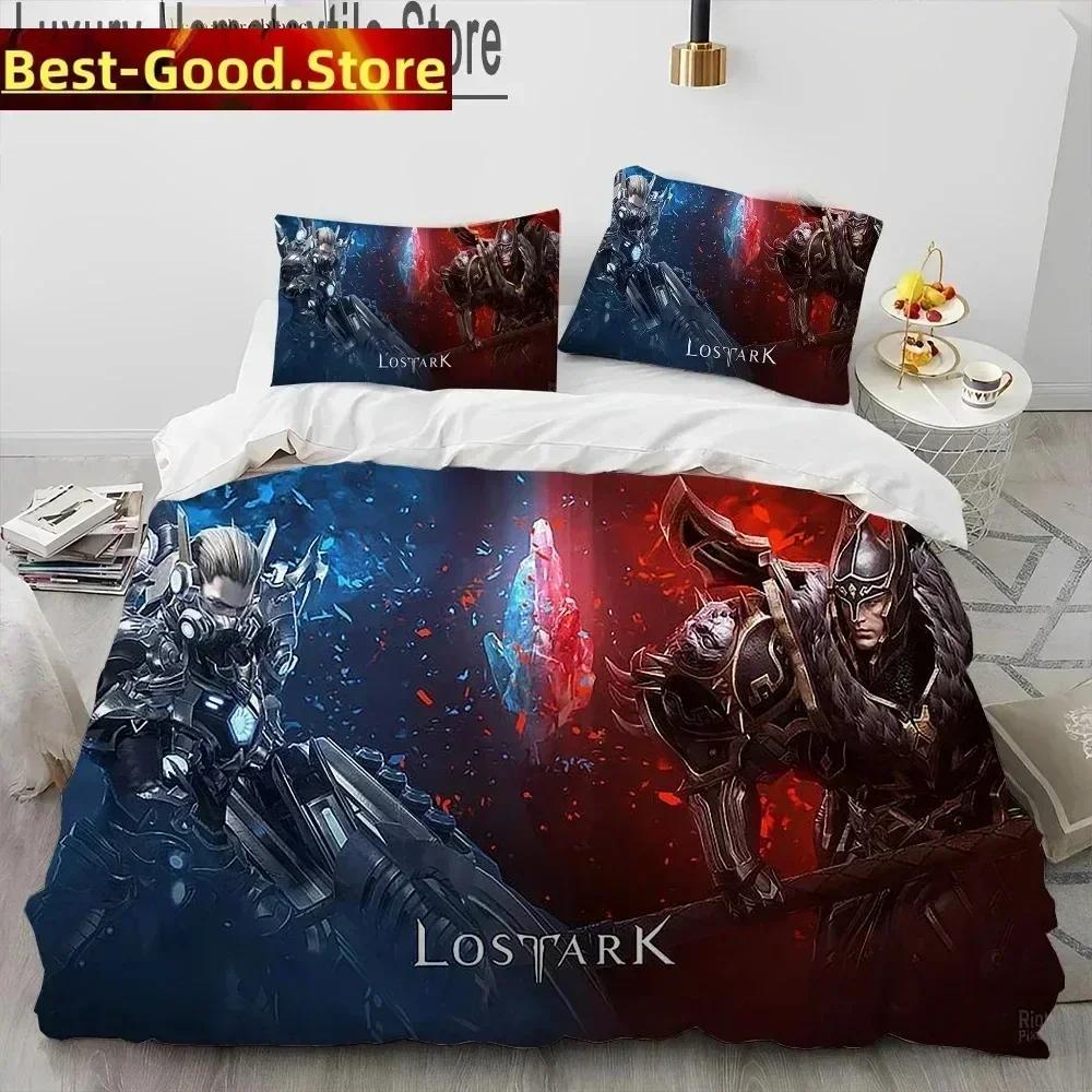 3D Печать Набор Постельного Белья для Игры Lost Ark Печатный Комплект Постельного Белья с Наволочкой Покрывало на Подушку Постельное Белье Мягкое Размер Queen King Домашний