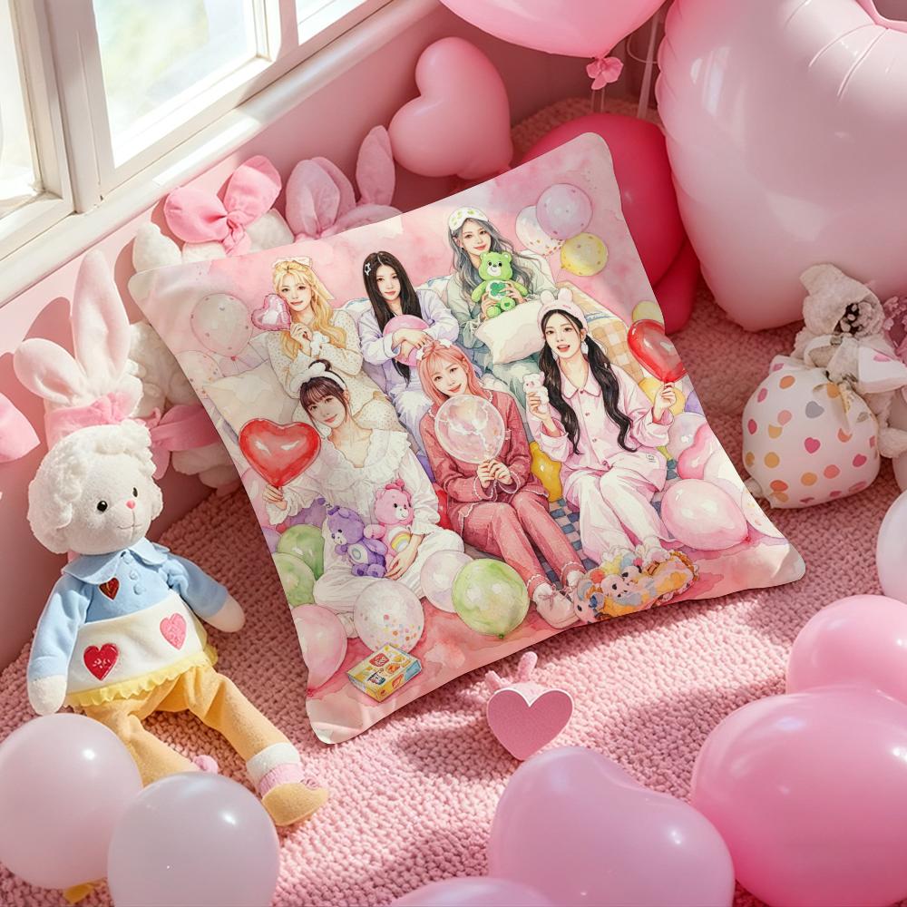 Kpop PPPPURPLE KISSSS Cushion Cover Pattern Printed Pillowcase for Living Room Sofa Cushion Cover Bedroom Decor