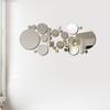 32Pcs Silver 3D Mirror Wall Sticker Circle Home Background Decoration Mirror Decals  Living Room