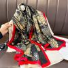 180*90cm Luxury Brand Women Summer Silk Scarves Shawl Lady Wrap Soft Female Europe Designer Beach Bandanna Foulard Muffler Pareo
