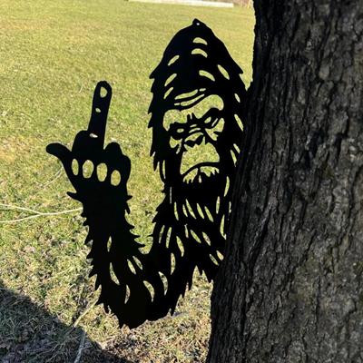 Подглядывающий Животное Знак Металлический Средний Палец Знак Белки На Открытом Воздухе Флип