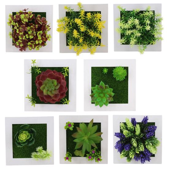 Artificial Flower Succulent Plant Wall Art Frame Living Room Wedding Party Decor