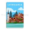 Vilnius Lithuania Vintage Retro Minimal Travel Poster Metal Plaque Poster Wall Decor Classic Custom Cinema Mural Tin Sign Poster