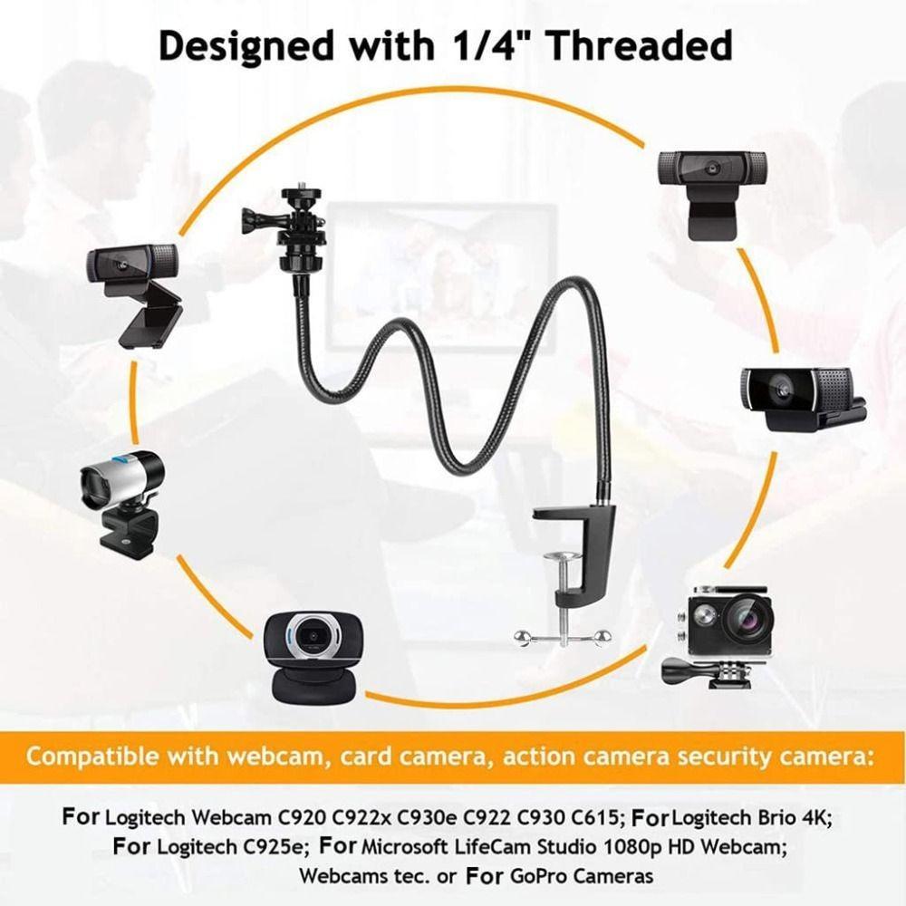 Gooseneck Webcam Bracket Flexible Webcam Holder Camera Stand for Brio 4K C925e C922x Desk