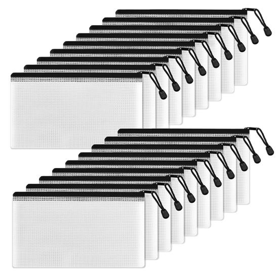 12 шт., водонепроницаемый чехол на молнии, прозрачная прочная многоразовая сумка для хранения файлов для школы, офиса, дома