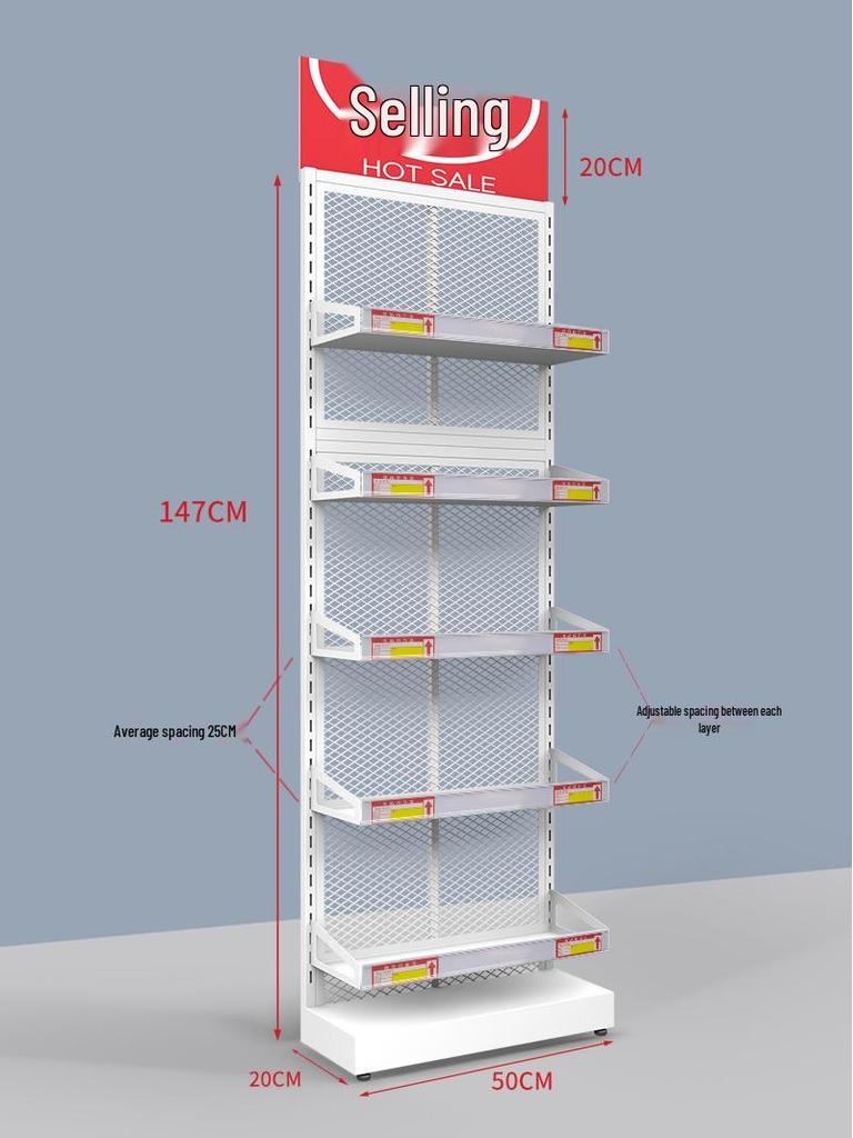 Compact Snack & Gum Display Rack with Multi-Layer Hooks for Supermarkets