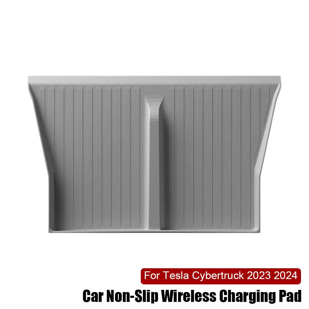 For Tesla Cybertruck 2024 2024 Wireless Charging Pad Car Phone Non-slip Charger Mat Pickup Protective Pad Car Accessories