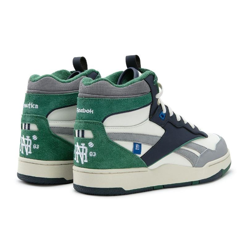 Nautica x Reebok BB 4000 II MID Унисекс Средневысокие Винтажные Баскетбольные Кроссовки Белый Зеленый 100245907