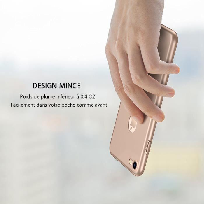 Coque de Protection - E.F.CONNECTION - iPhone 7 Plus - Silicone TPU - Antichocs - Doré Mat