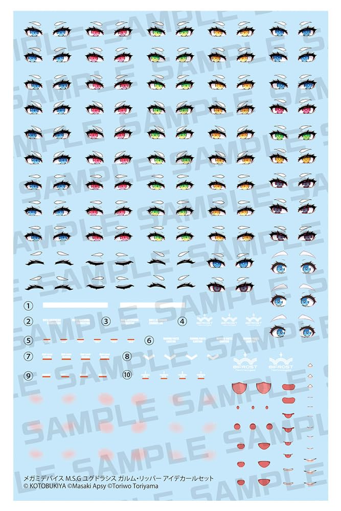 Kotobukiya Megami Device M.S.G Yugdrasil Garm Ripper Eye Decal Set 1/1 Scale Plastic Model Kit