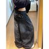 Retro Large Size Loose Jeans Women's Wide-leg Denim Trousers