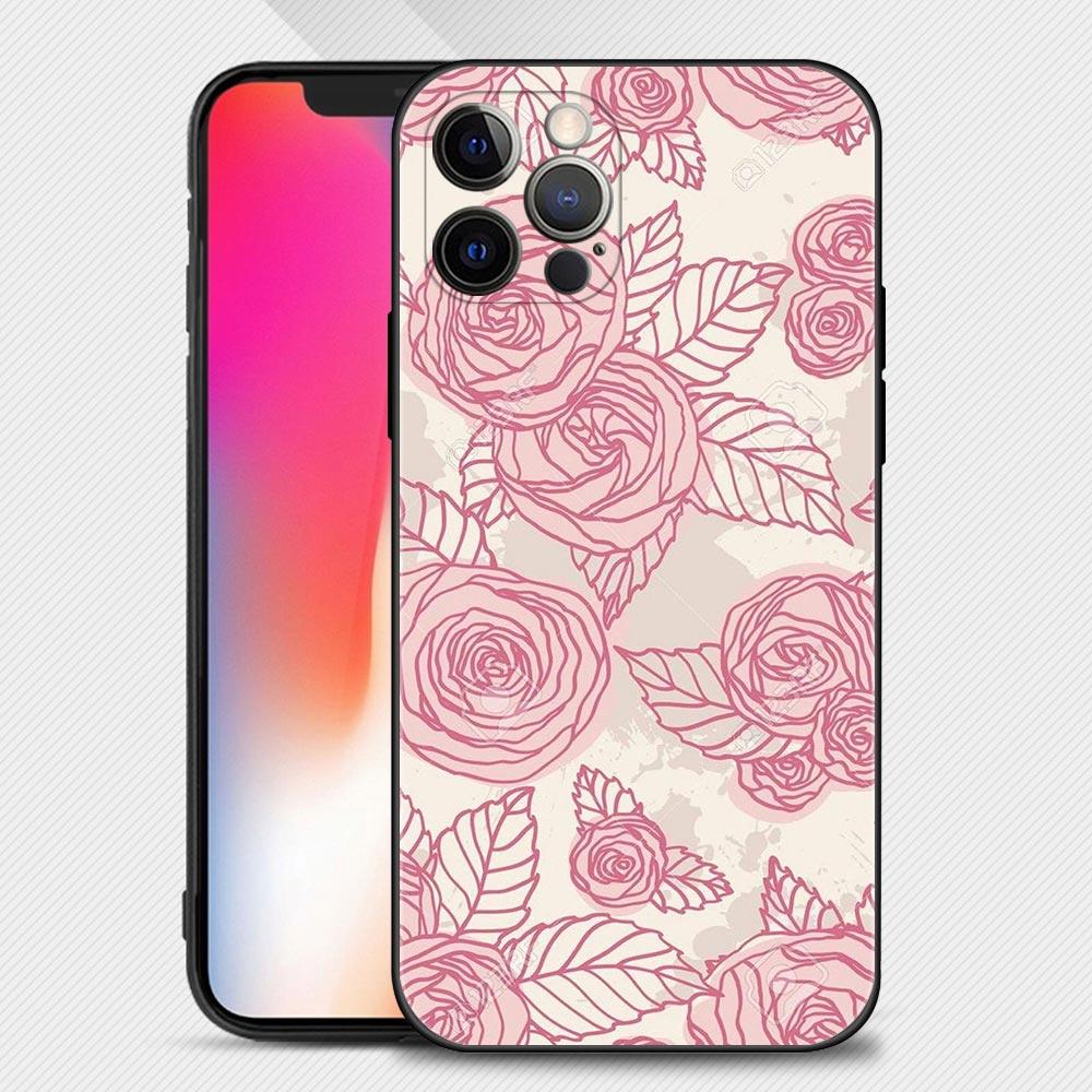Чехол для Apple iPhone 14 13 12 11 Pro Max 13 12 Mini XS Max XR X 7 8 Plus 6 6S Силиконовый чехол Funda Розовый с сердечками