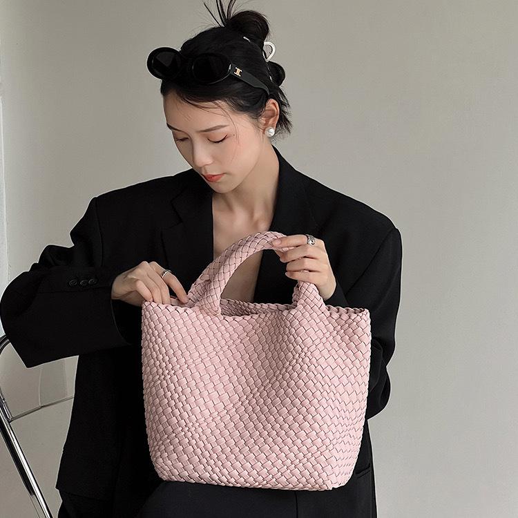 Женская большая модная плетеная сумка-тоут - Универсальная двухручная сумка-шоппер «мать-ребенок»