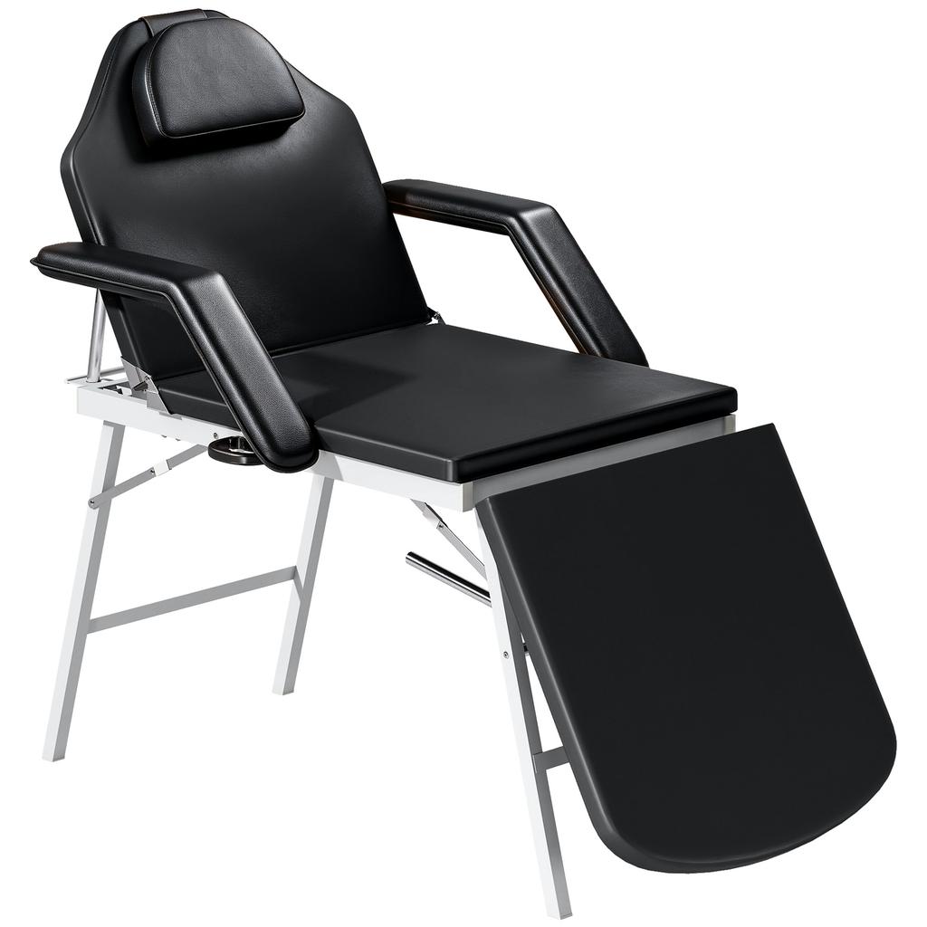 Portable Massage Table 3 Part Adjustable Beauty Bed With Face Cutout Removable Headrest And Armrests