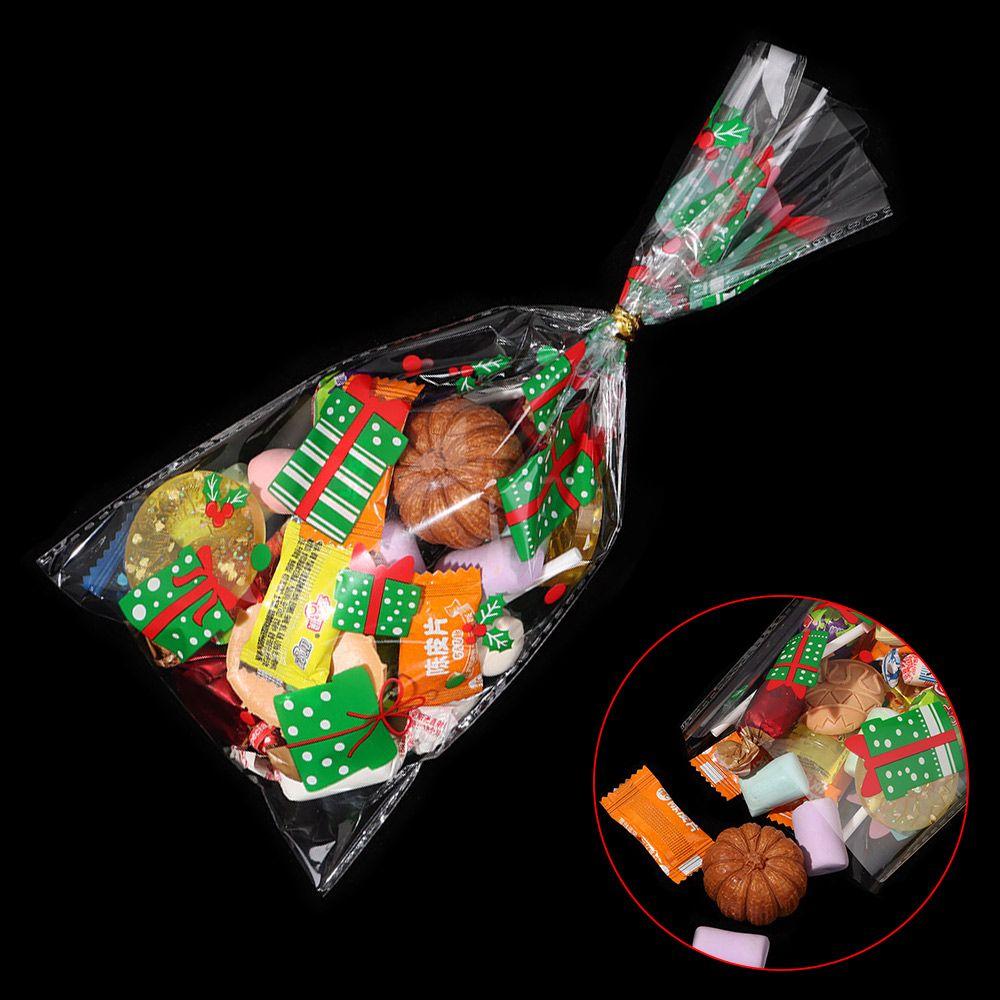 Santa Claus Snow Bell Tree Cookie Packing Candy Cellophane Bag Christmas Gift Bags Baking Packaging