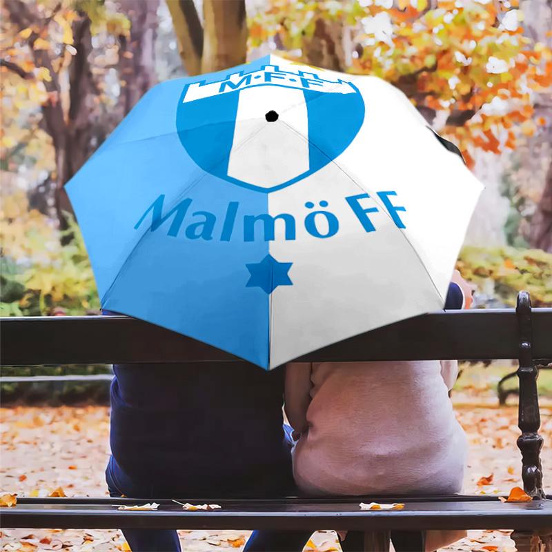 1 PC Automatic Folding Umbrella - Malmo Ff Pattern Portable Foldable Design With 8 Ribs Christmas Birthday Gifts