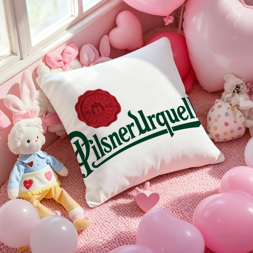 Пиво P-Pilsner U-Urquell Чехол на подушку с принтом для гостиной, дивана и декора спальни