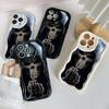 N44 Death Prayer Grim Skull Wavy Phone Case for iPhone 15 14 13 Pro Max Samsung S24 S23 Ultra A54 A14 A34 Xiaomi Redmi 13C Huawei Soft Back Cover