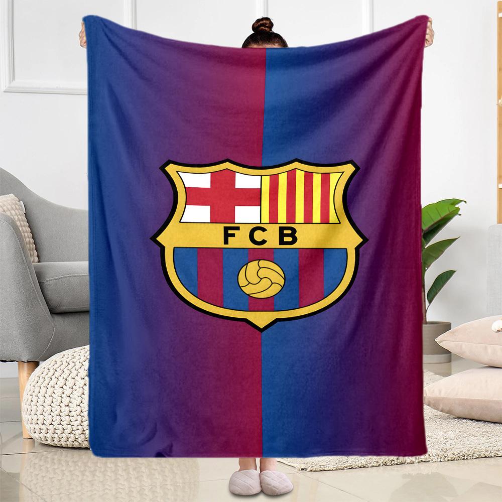 Fcb Crest Blanket Durable Comfort Great for Picnics Seaside Livingroom Four Seasons Universal Modern Gift for Travel Home Birthdays
