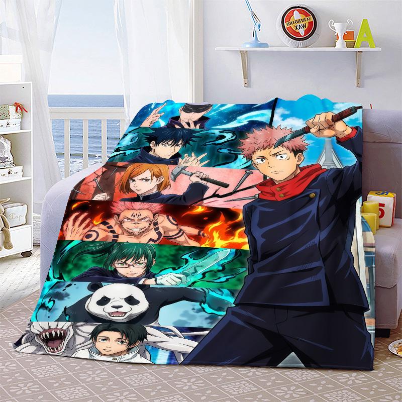 Jujutsu Kaisen Soft Warm Flannel Blanket Throw Cozy Lightweight Blanket for Sofa Bed Home Decor -QJY
