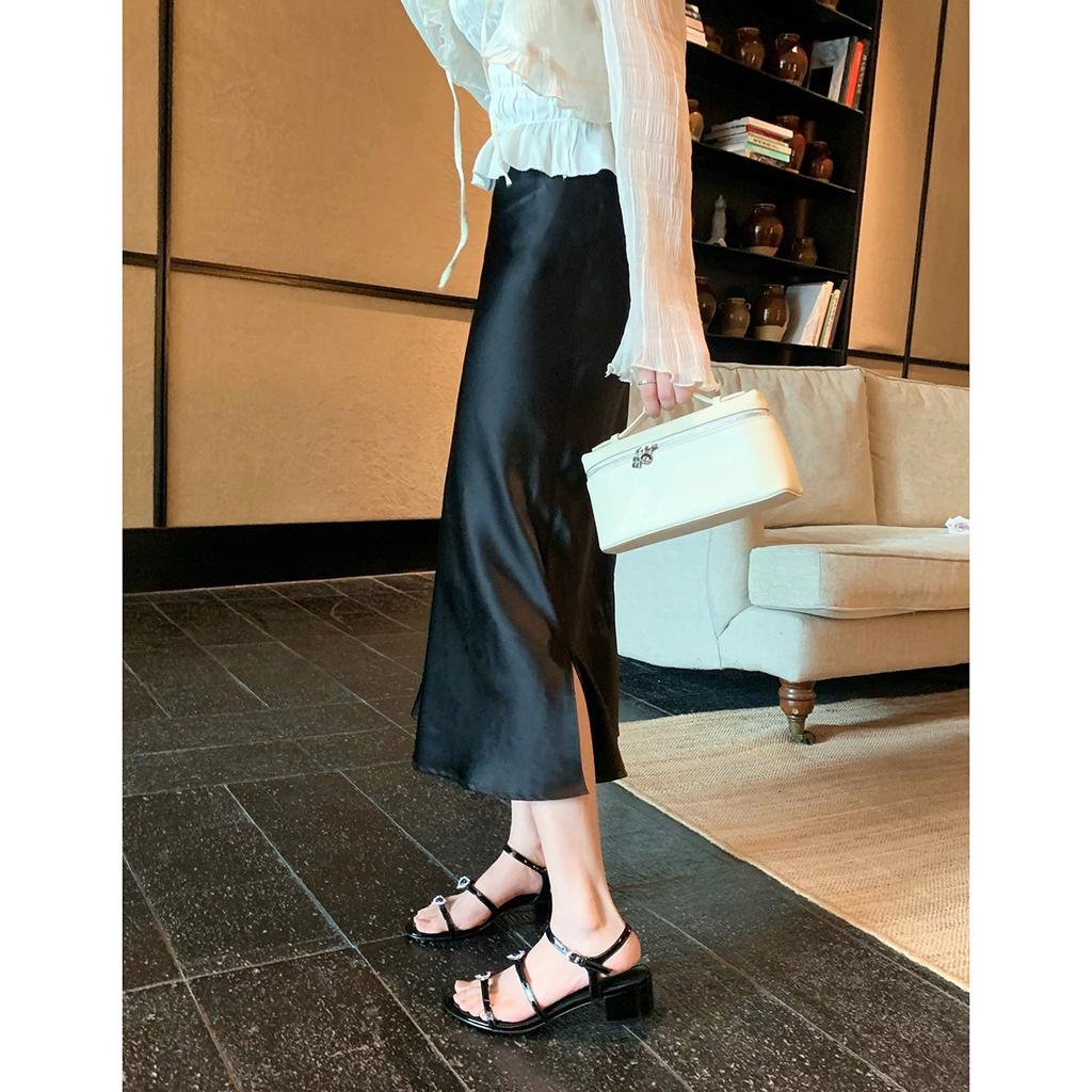 Найди второй волосок! Виноградная мать та же обувь круглый носок двойное слово с любовью бриллиантовая пряжка толстый каблук шлепанцы плоские сандалии женские