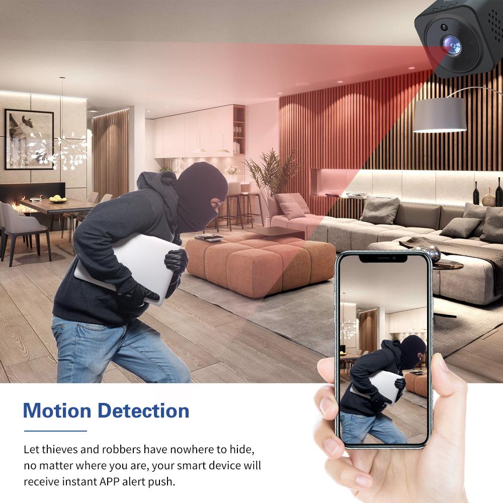 Mini Security Camera for Home 1080P HD Camera WiFi Wireless Camera Indoor with Wide Angle Infrared Night Vision Two-way Intercom
