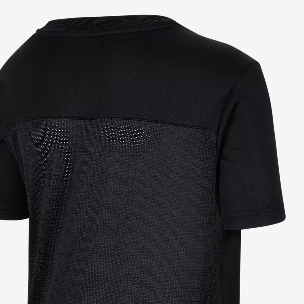 Nike Dri-Fit Удобная Модная Повседневная Однотонная Футболка с Коротким Рукавом Детские Топы Черный IB8677-010