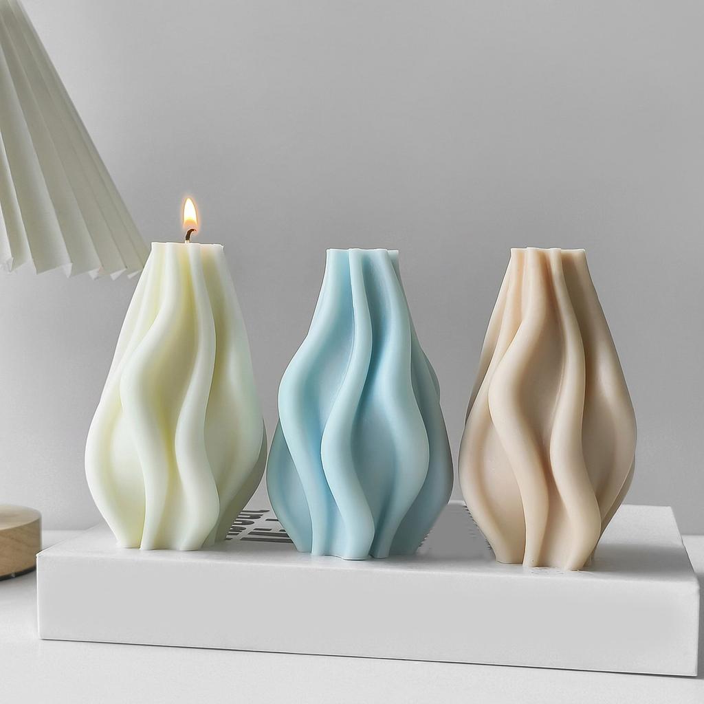 Silicone Mold 12.5x8CM Flexible For Handicraft Lovers And Small Studio Projects For Detailed Wave Pillar Candles
