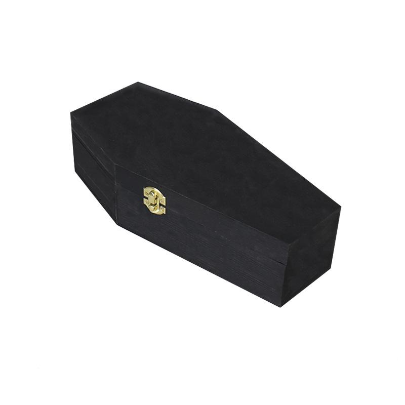 In-Stock Wooden Pet Coffin Urn: Multi-functional Flip-Top Box for Halloween Decor & Storage