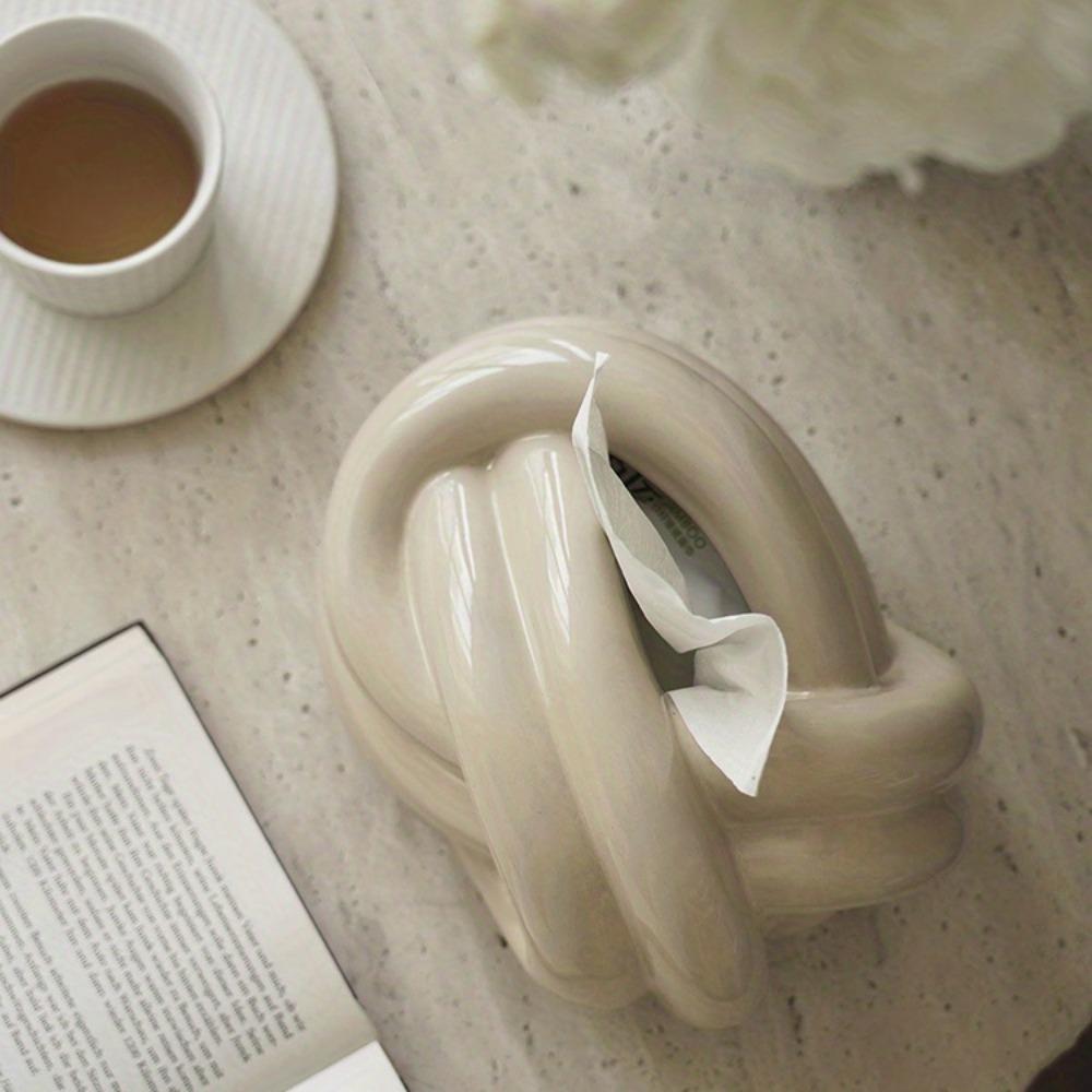 Креативный керамический держатель для салфеток с узлом для гостиной, спальни, стола, домашнего декора