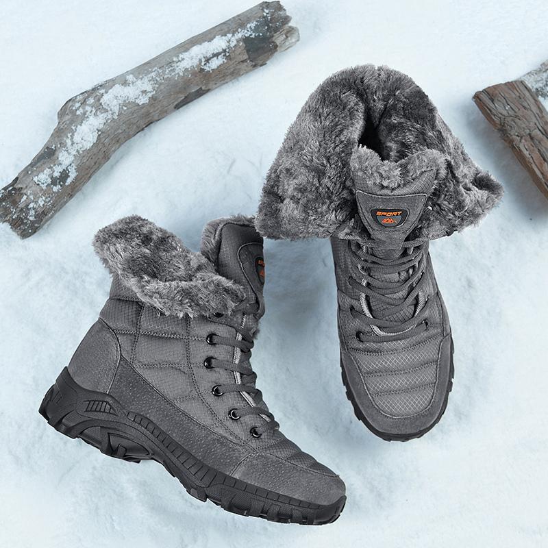 New Winter Waterproof High Top Men Boots Plush Warm Snow Boots Men Sneakers Ankle Boots Outdoor Men's Desert Boots Botas Hombre
