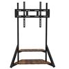 Large Wood TV Floor Stand Height Adjustable TV Mount with Storage Shelf