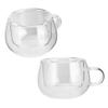 150ml DoubleLayer Glass Cup with Handle Transparent Coffee Mug for Home Kitchen Birthday