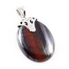 Подвеска из натурального железа с тигровым глазом из стерлингового серебра 925 пробы 1,3'' e0i77